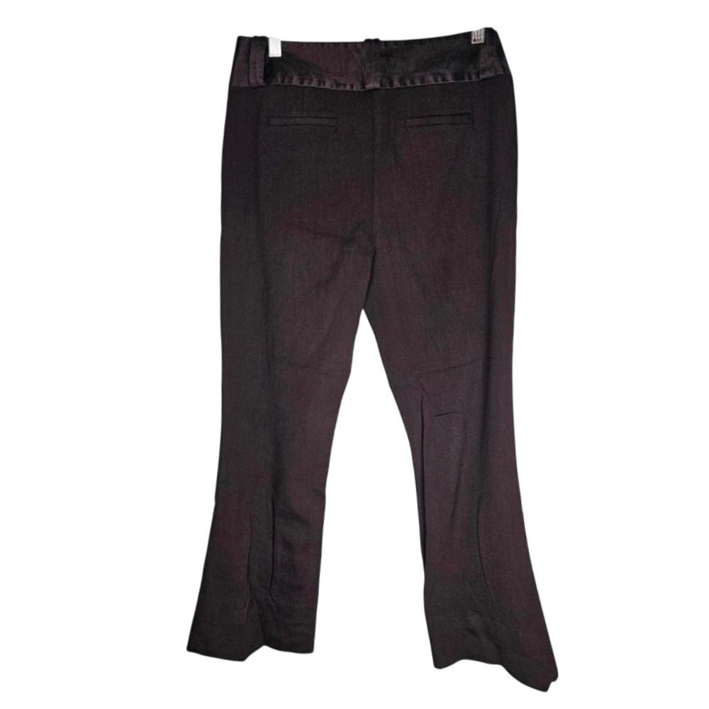 Banana Republic Martin Fit‎ Black Wool Blend Satin Trim Dress Pants Womens 6